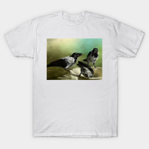 Hooded crows T-Shirt by hicksi7